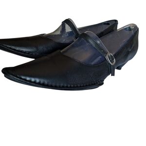 Hush Puppies Pointy Toes. Black Mary Jane Witchy Goth Heels